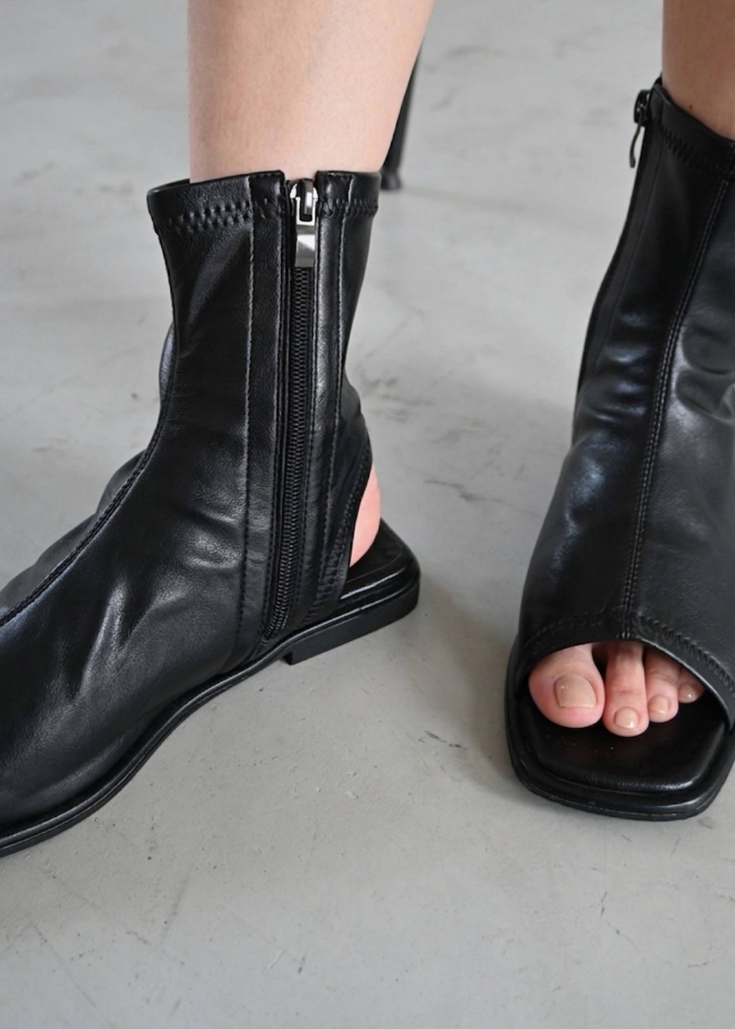 square open toe boots sandal