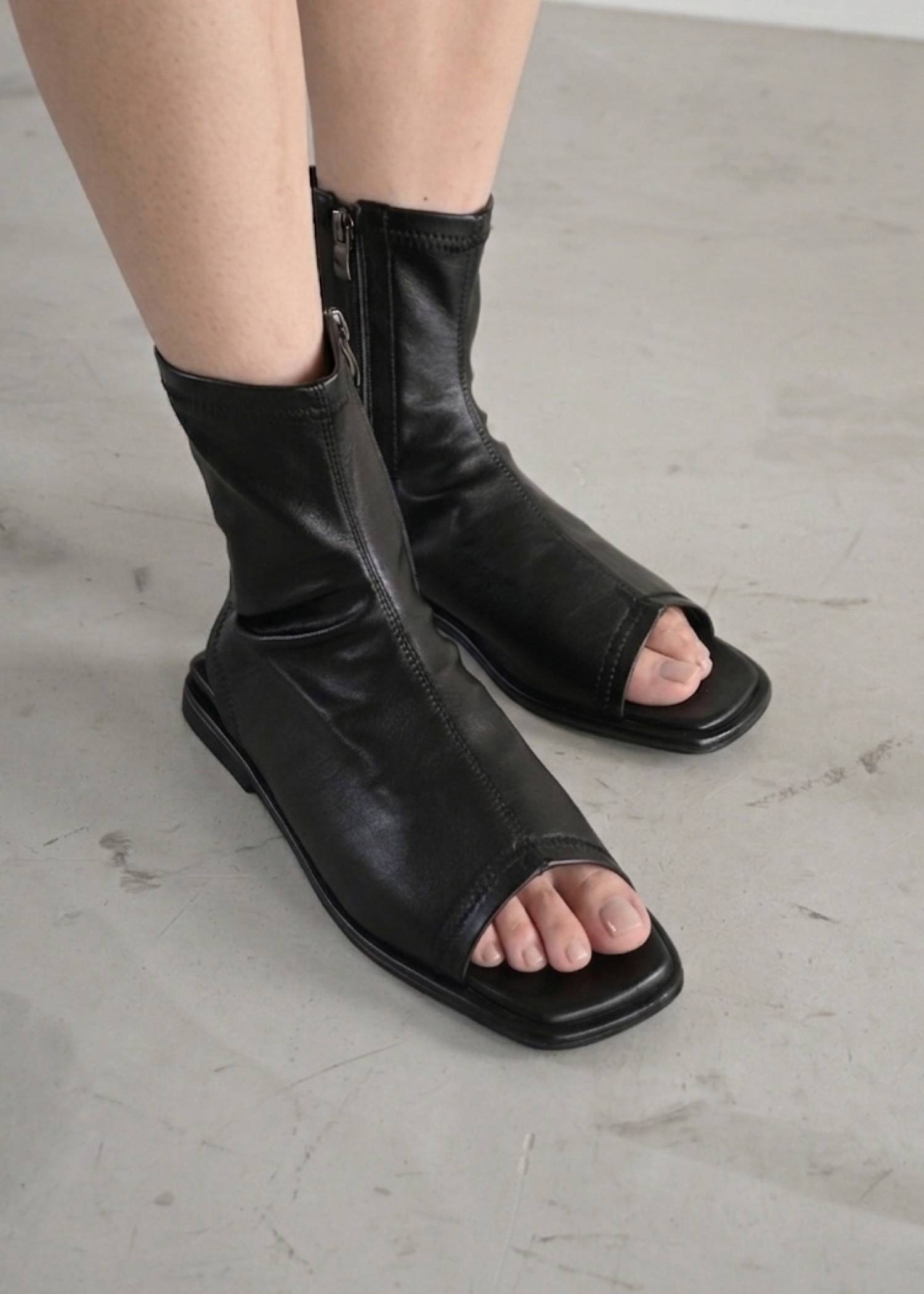 square open toe boots sandal