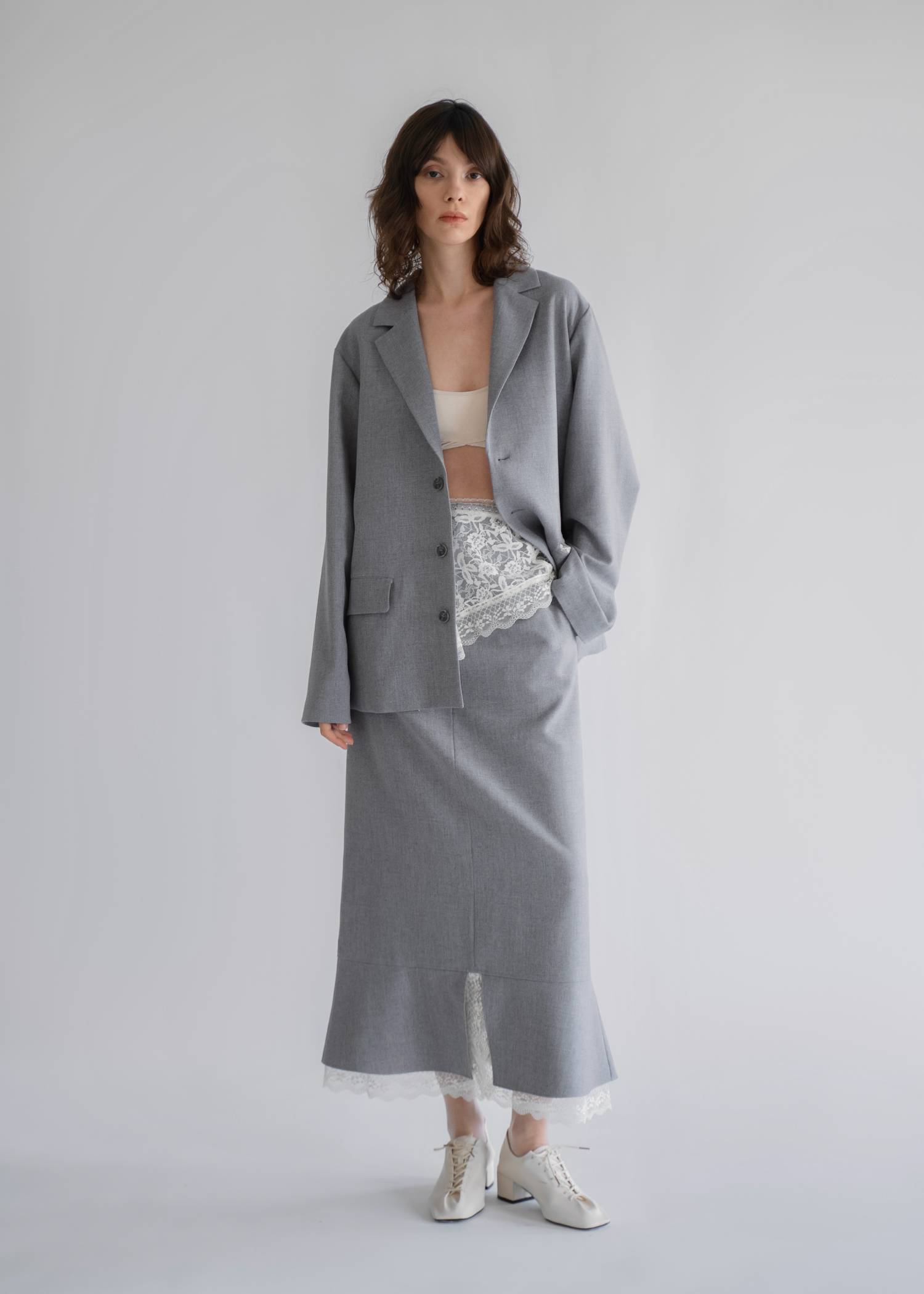 hem lace slit mermaid SK