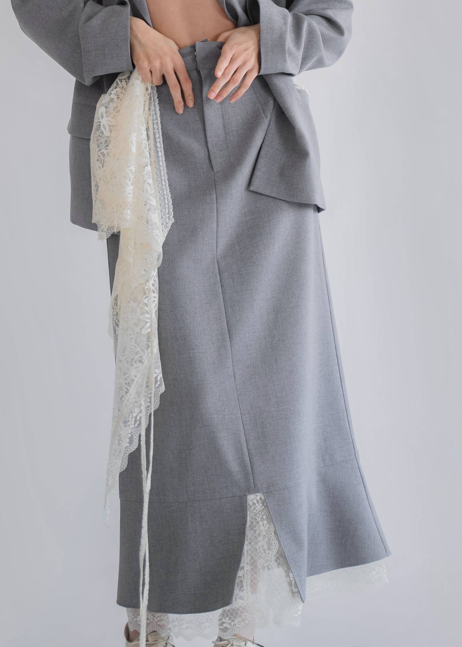 hem lace slit mermaid SK