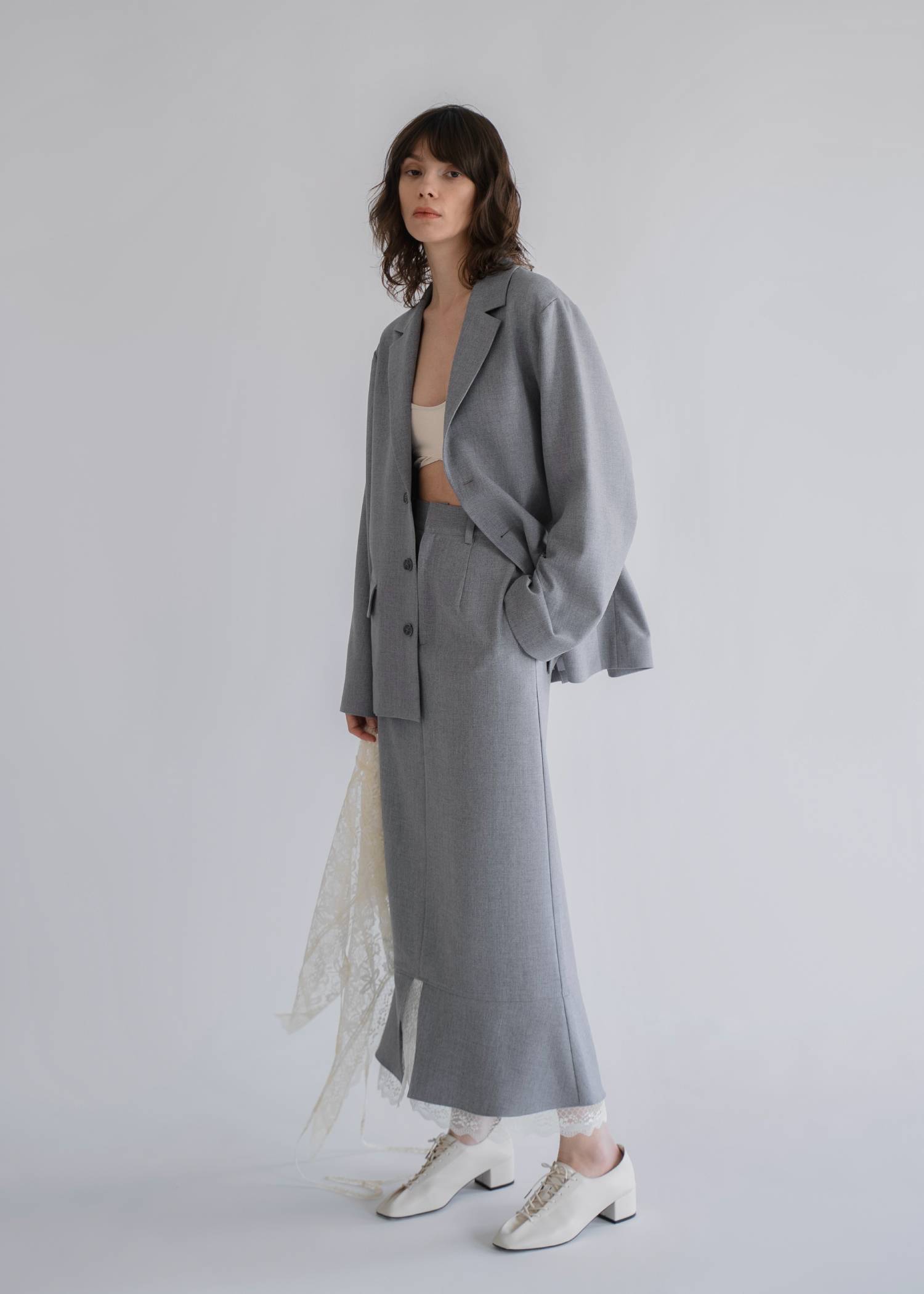 hem lace slit mermaid SK