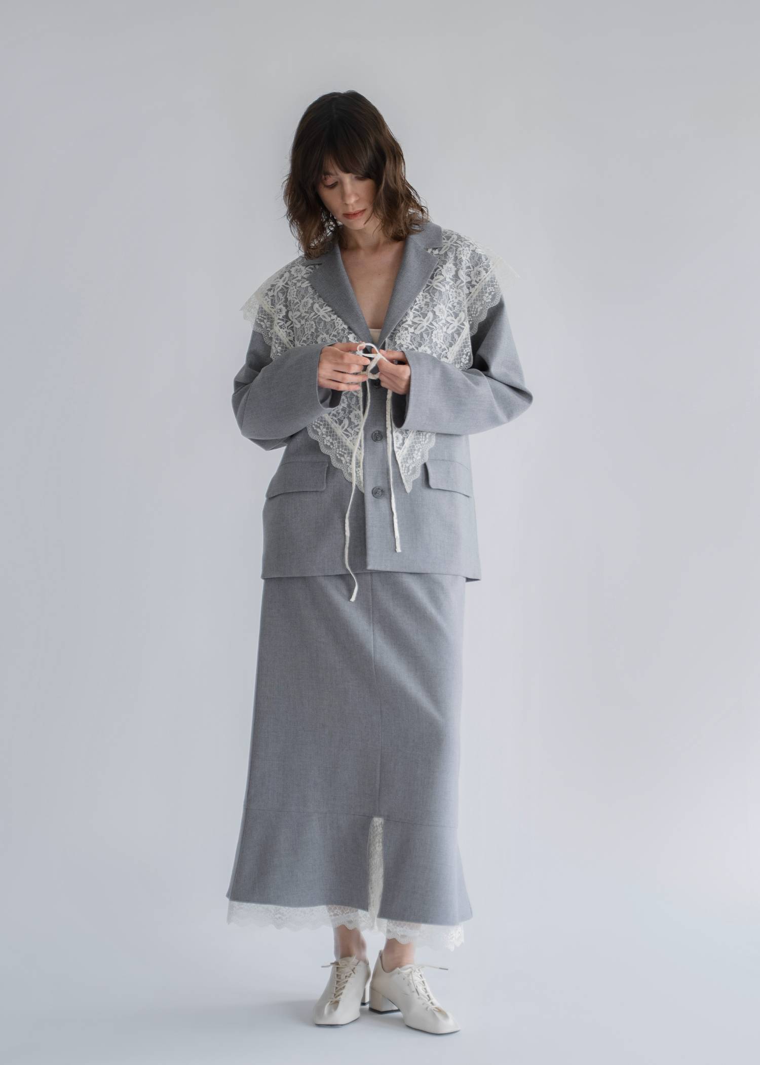 hem lace slit mermaid SK