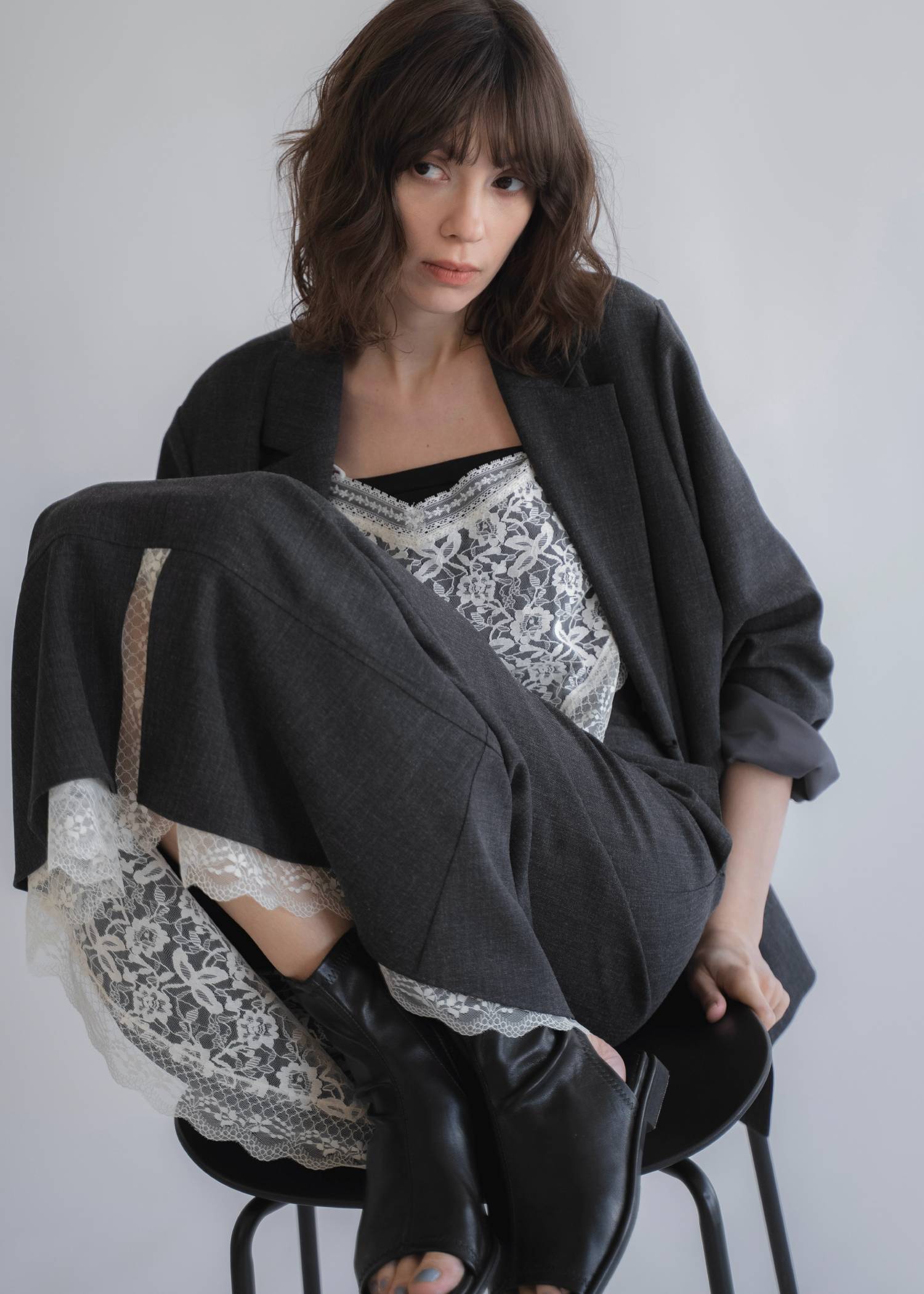 hem lace slit mermaid SK