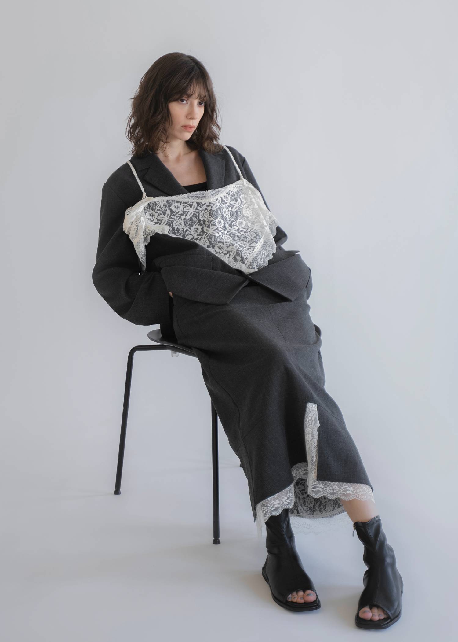 hem lace slit mermaid SK