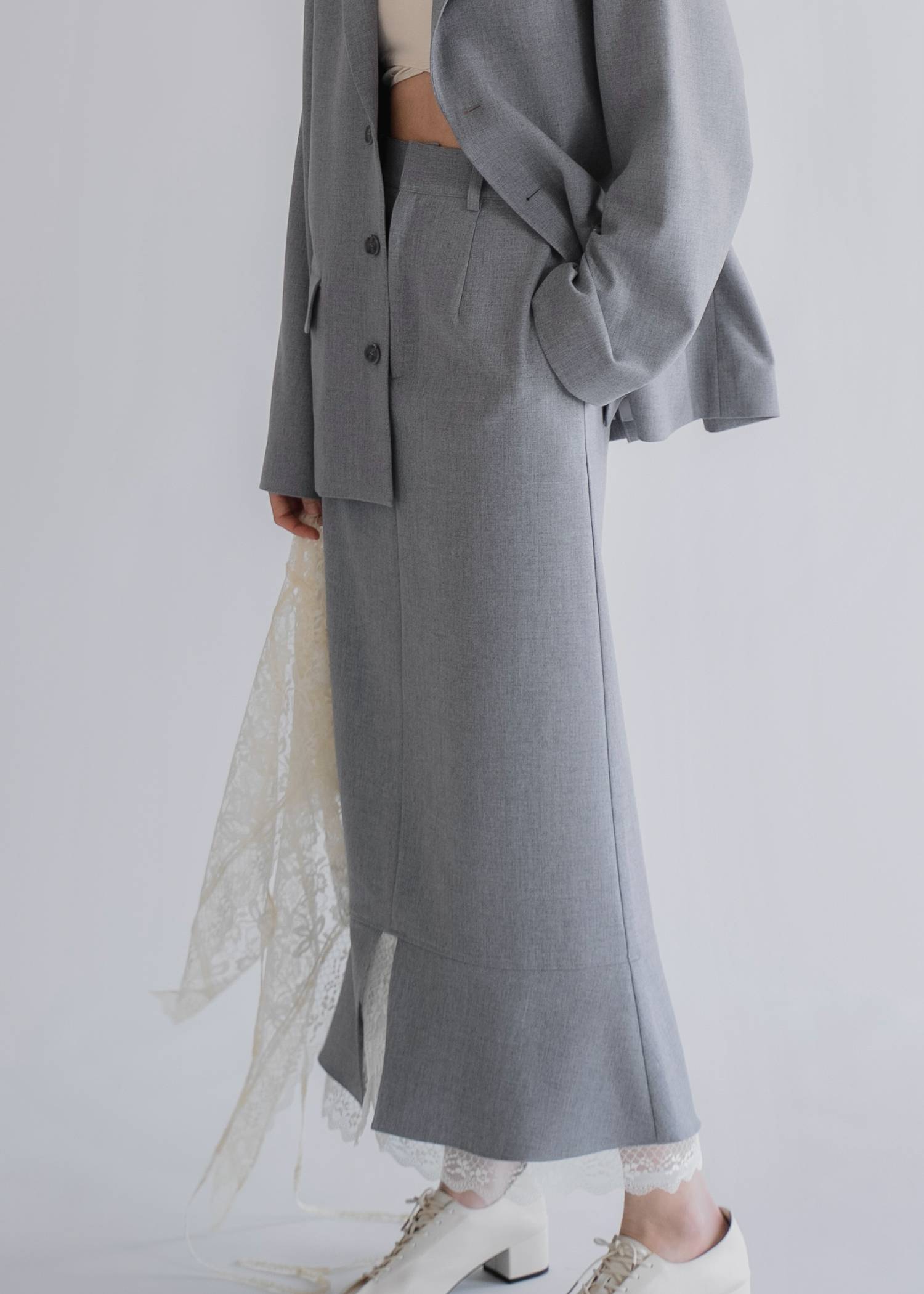 hem lace slit mermaid SK