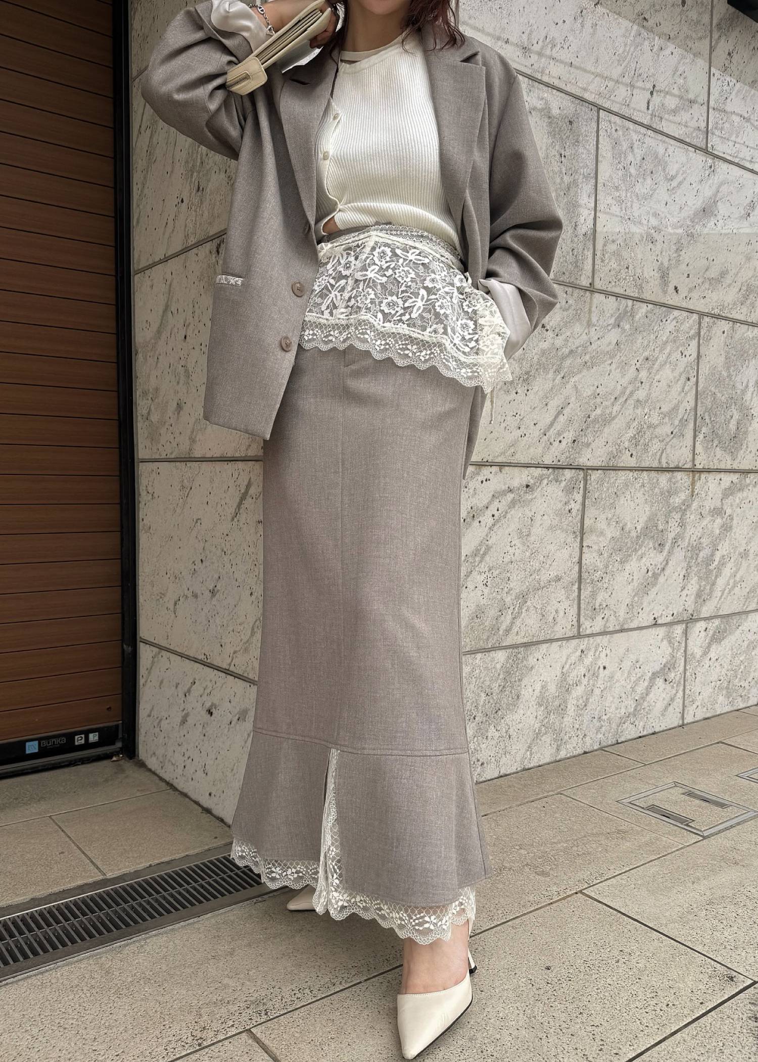 hem lace slit mermaid SK