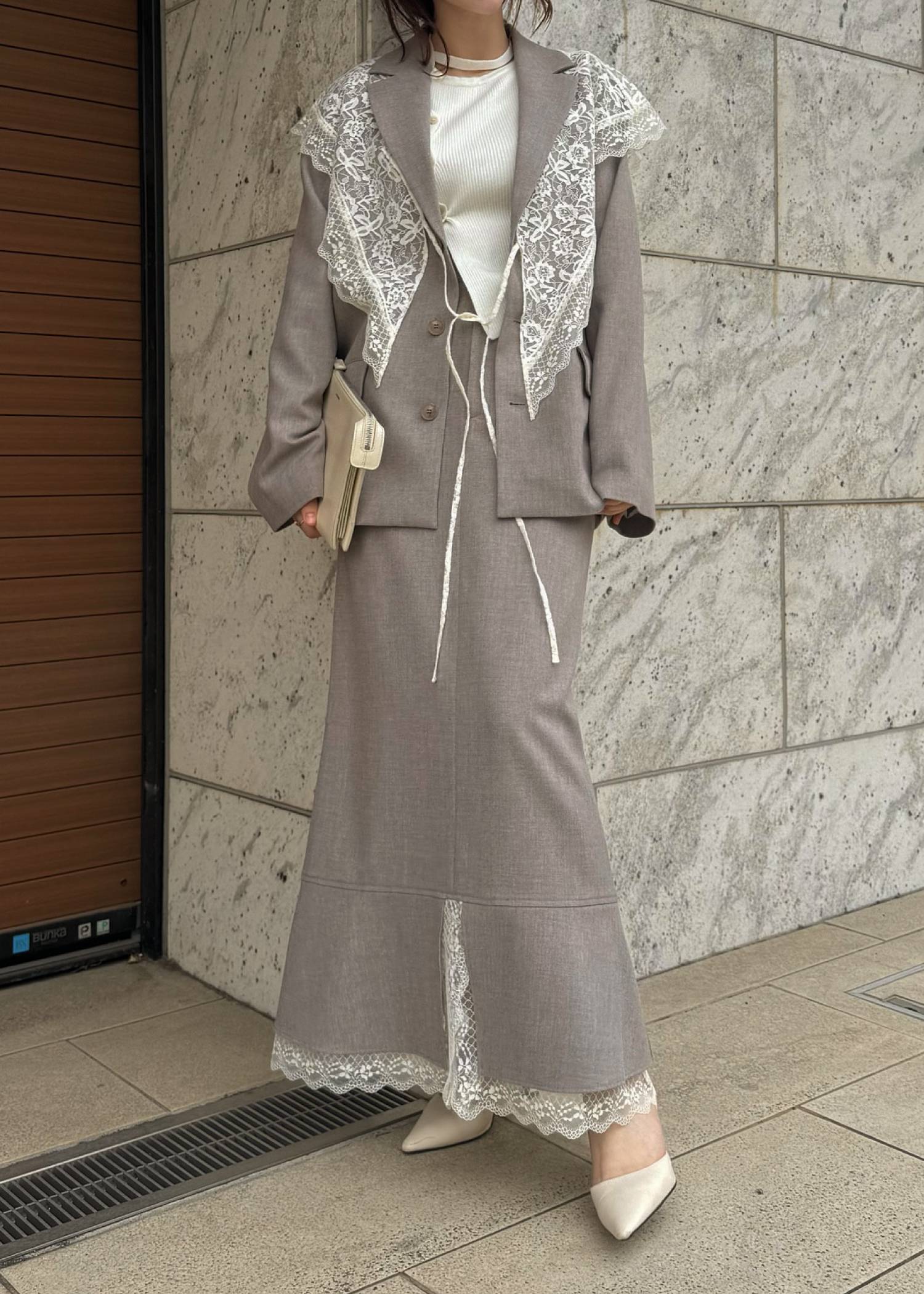 hem lace slit mermaid SK