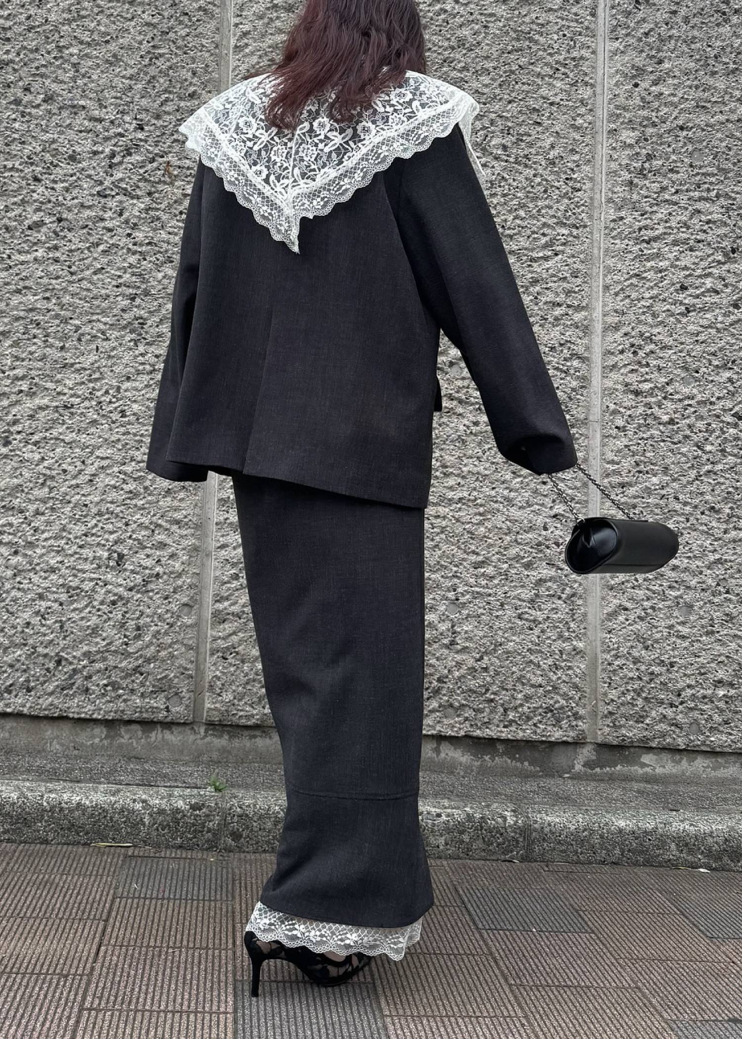 hem lace slit mermaid SK