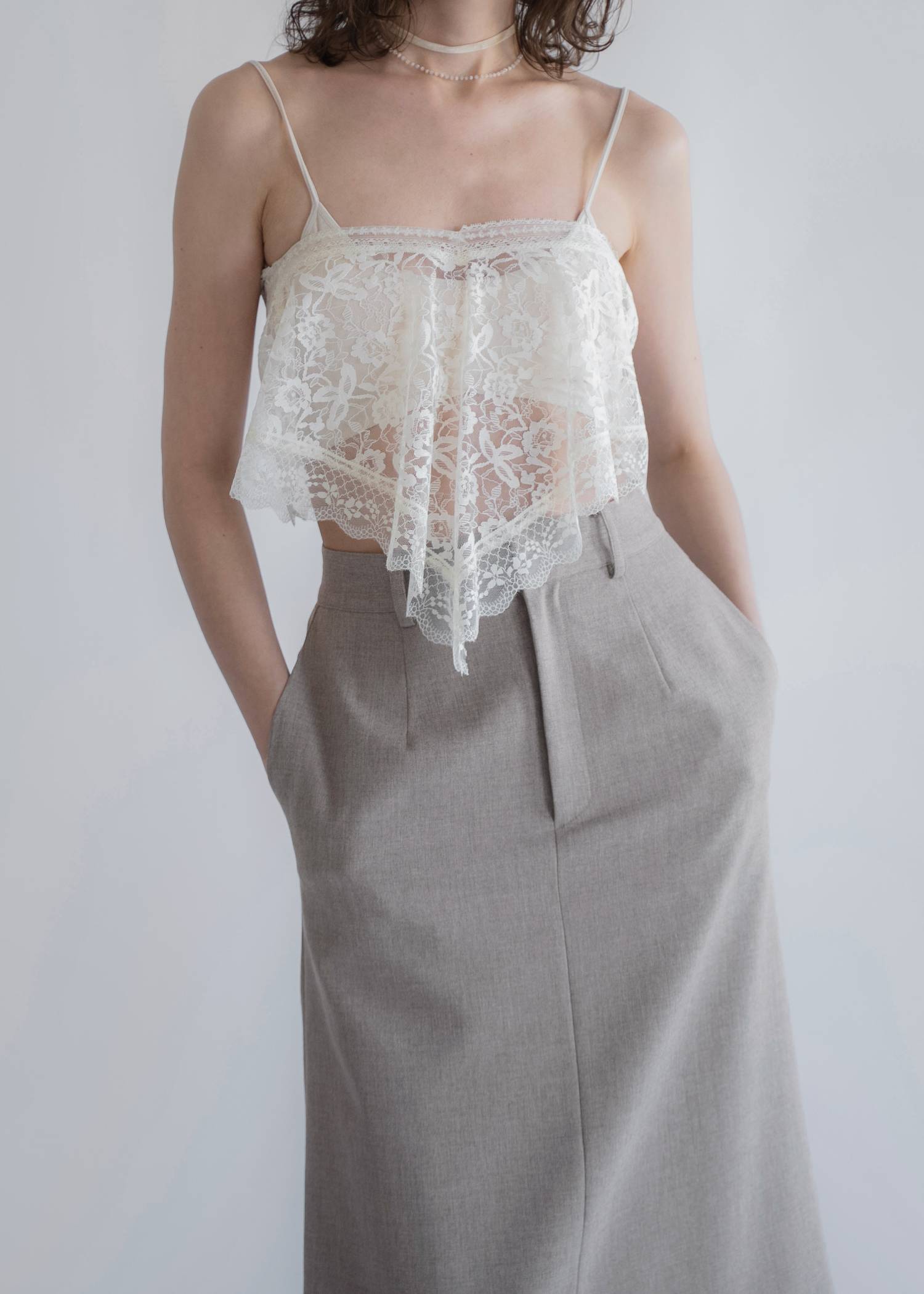 hem lace slit mermaid SK