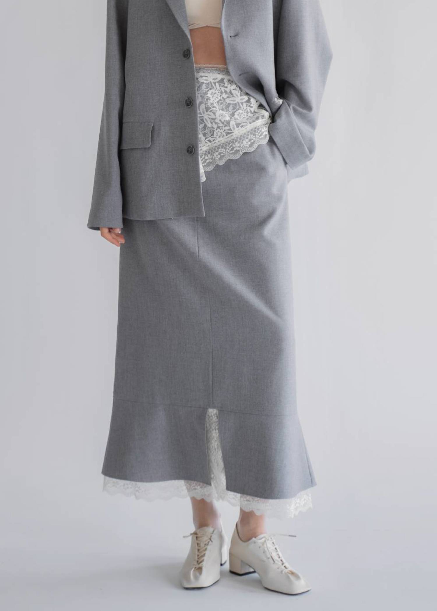 hem lace slit mermaid SK