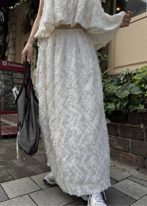 cocoon cut jacquard tulle gather SK