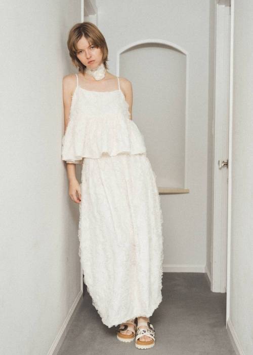 cocoon cut jacquard tulle gather SK