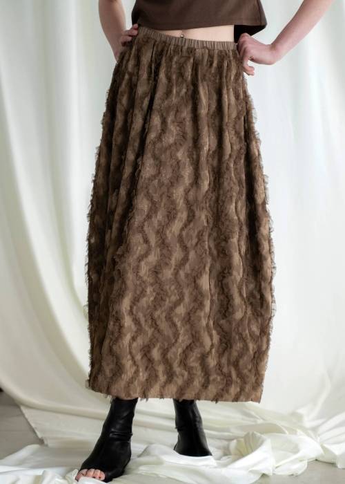 cocoon cut jacquard tulle gather SK