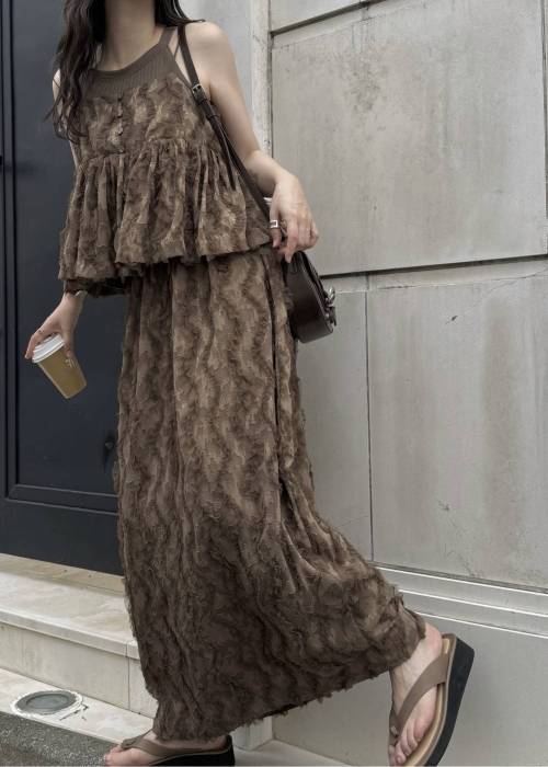 cocoon cut jacquard tulle gather SK