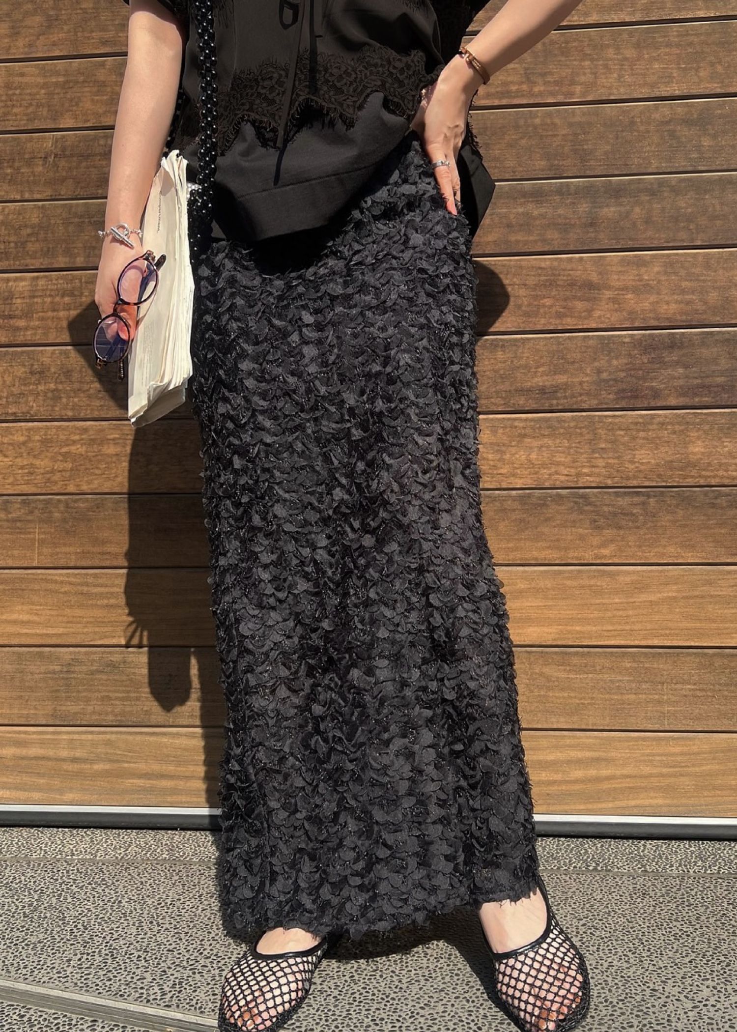 fringe wave tulle pencil SK