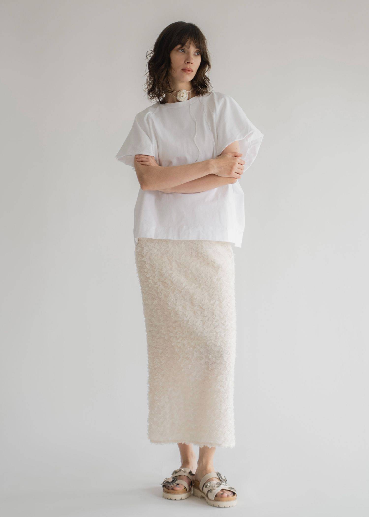 fringe wave tulle pencil SK