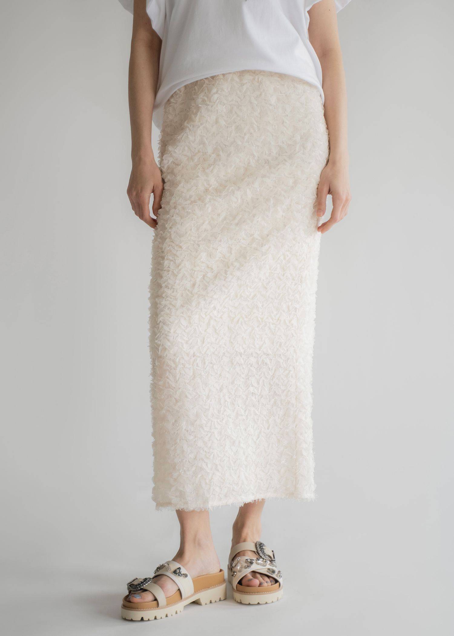 fringe wave tulle pencil SK