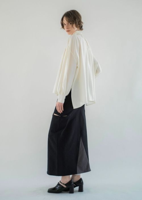 back bi color patchwork remake sweat SK