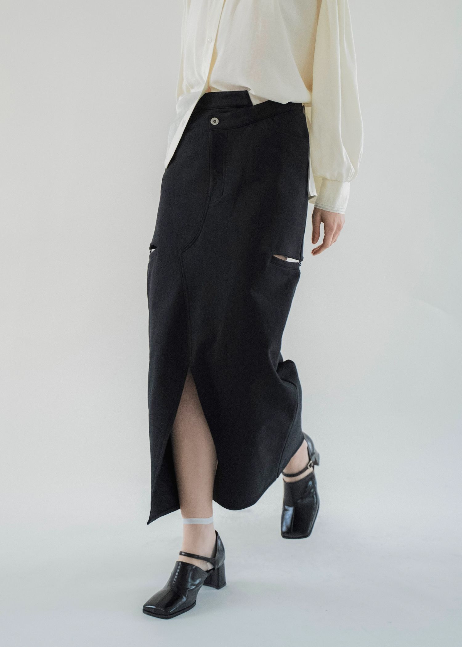 back bi color patchwork remake sweat SK