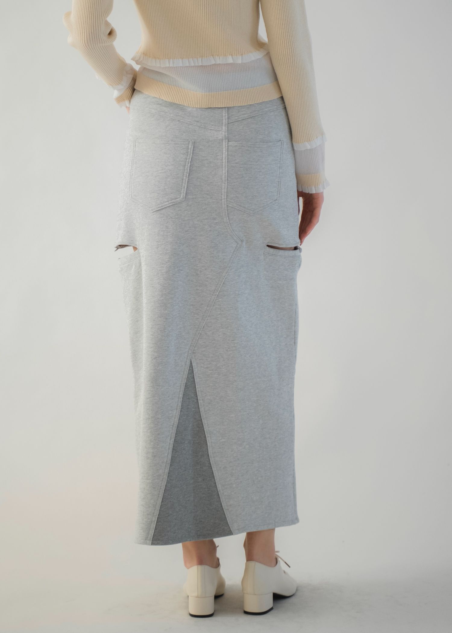 back bi color patchwork remake sweat SK