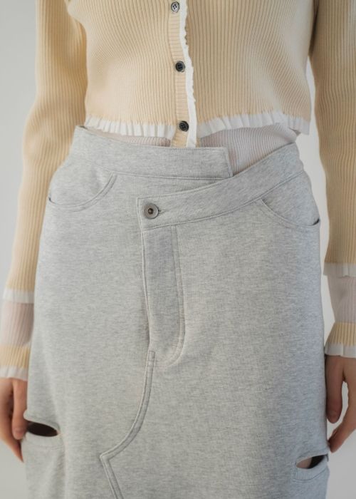 back bi color patchwork remake sweat SK