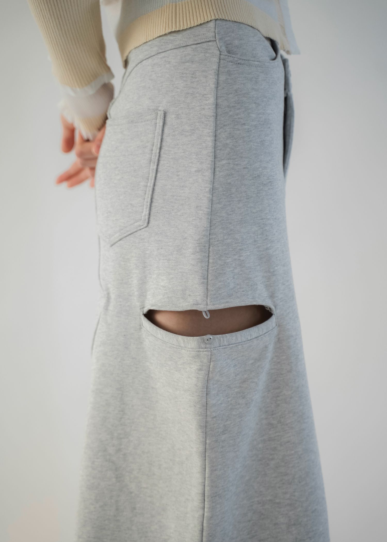 back bi color patchwork remake sweat SK