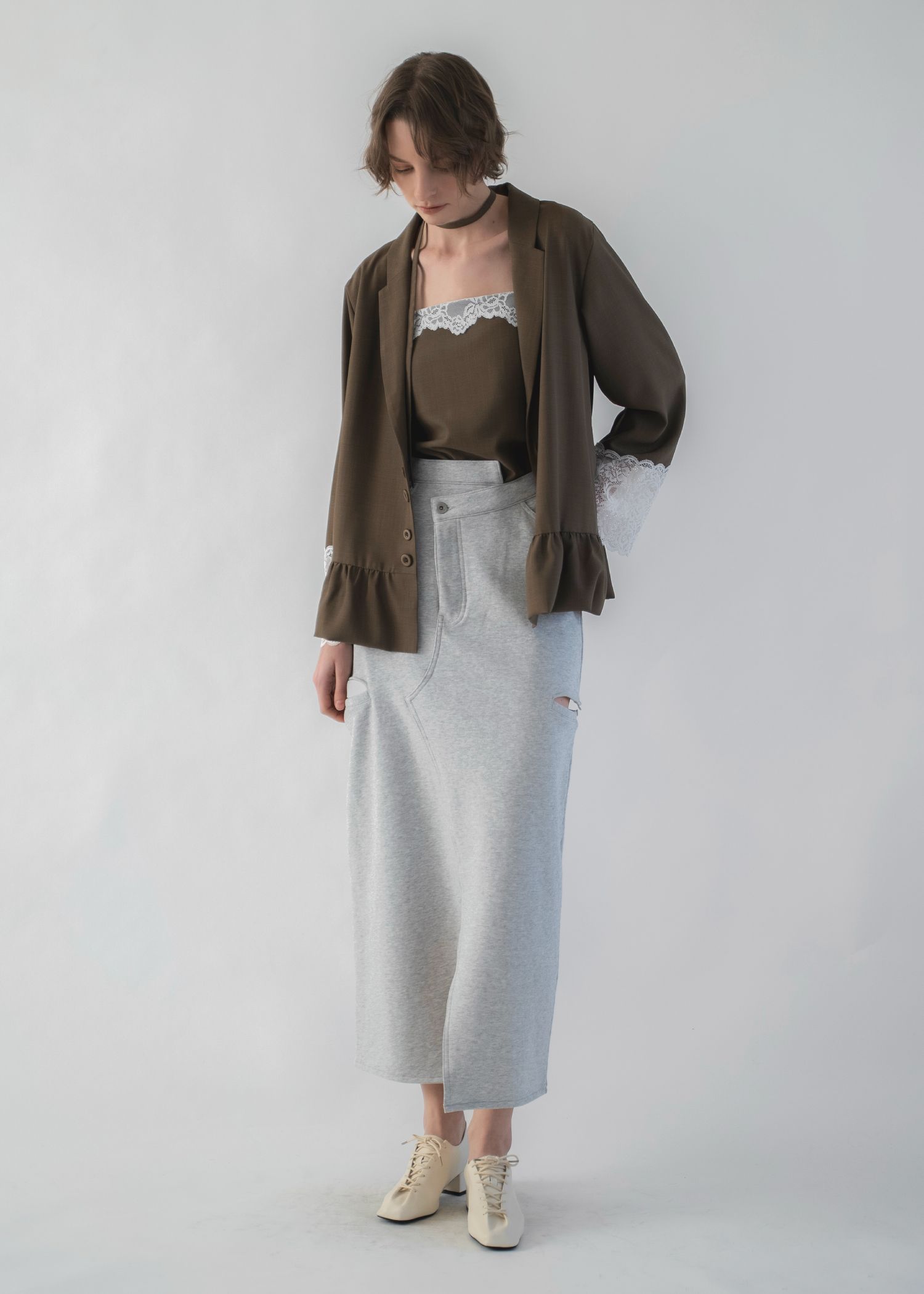 back bi color patchwork remake sweat SK