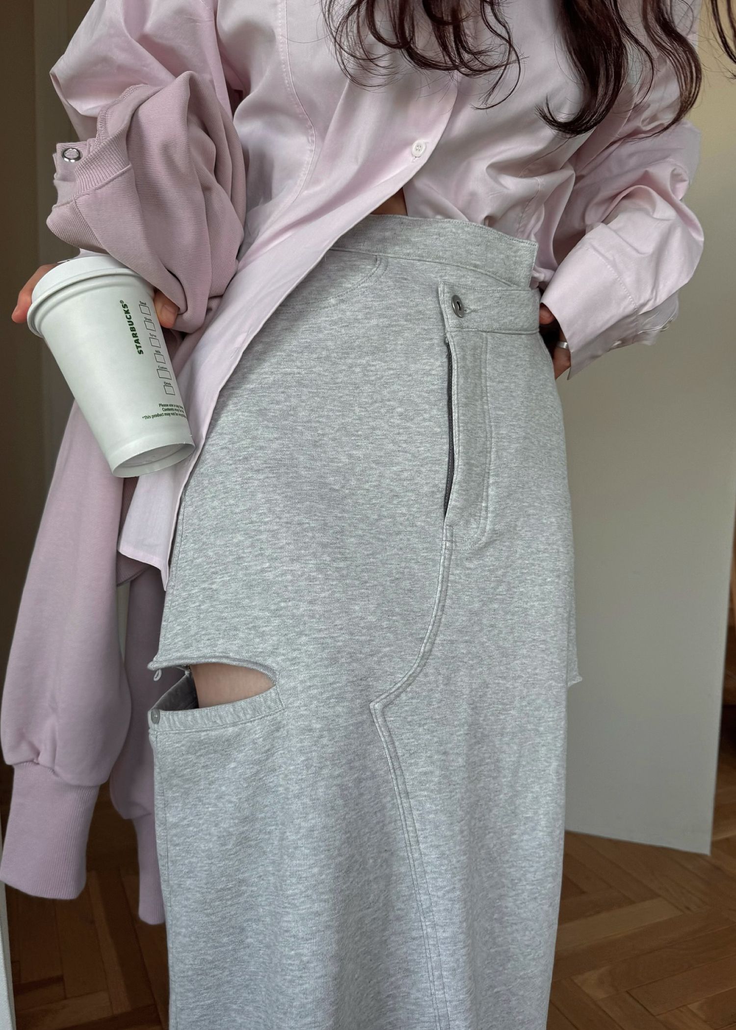 back bi color patchwork remake sweat SK