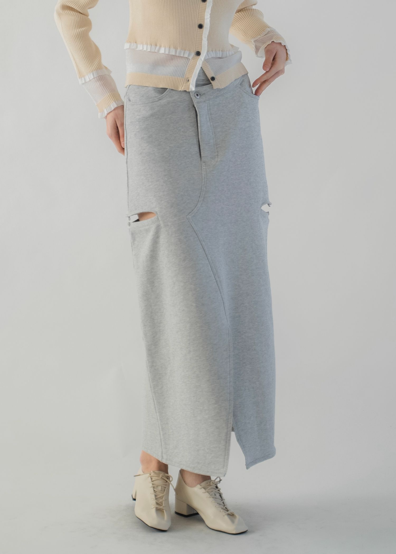 back bi color patchwork remake sweat SK