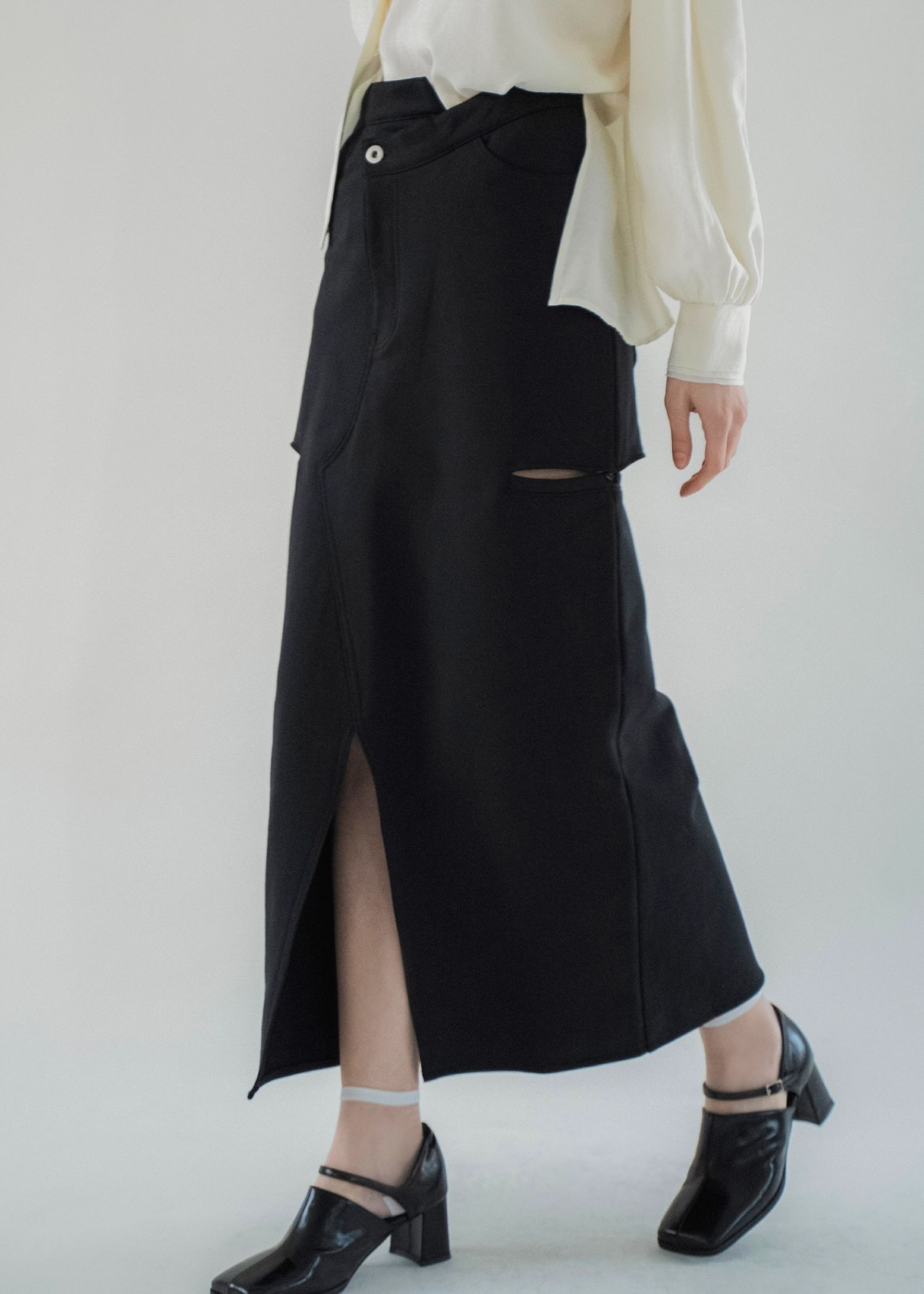 back bi color patchwork remake sweat SK