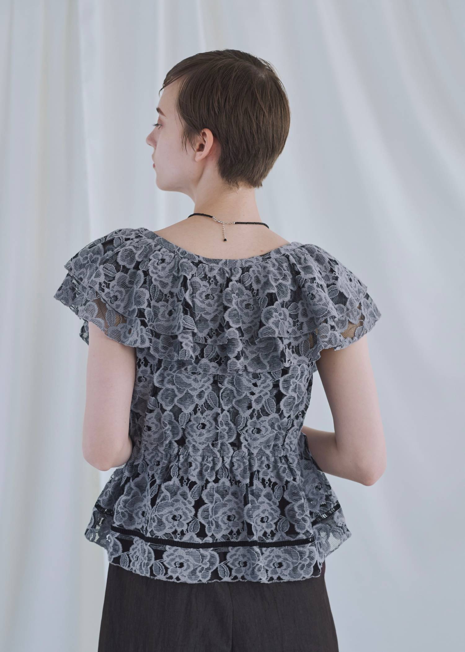 double collar lace bolero tops