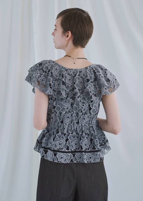 double collar lace bolero tops
