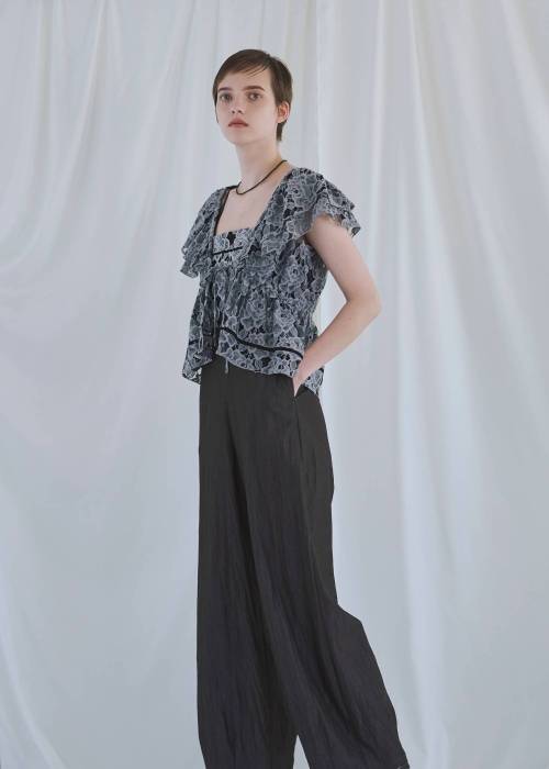 double collar lace bolero tops