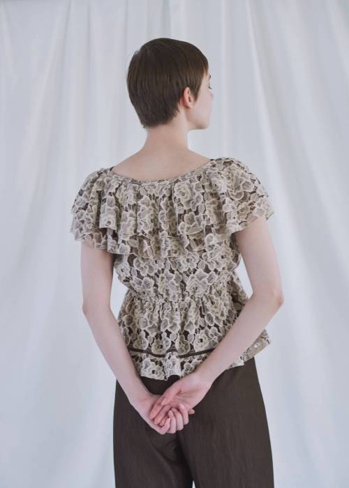 double collar lace bolero tops