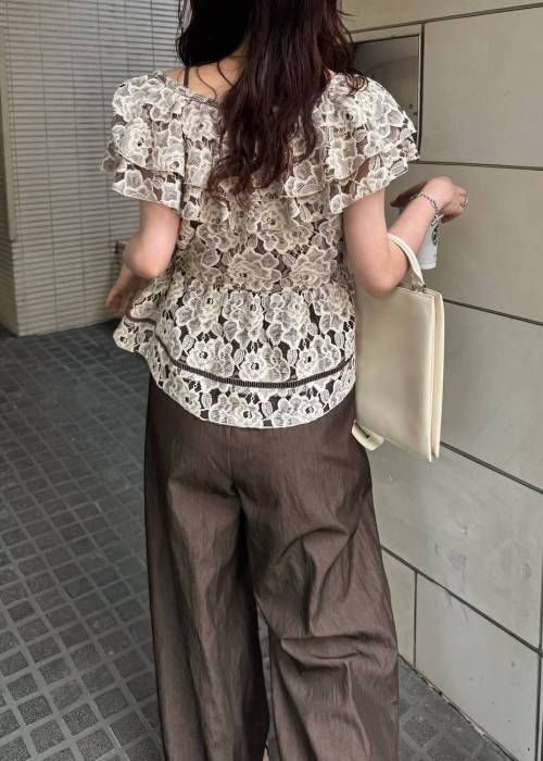 double collar lace bolero tops