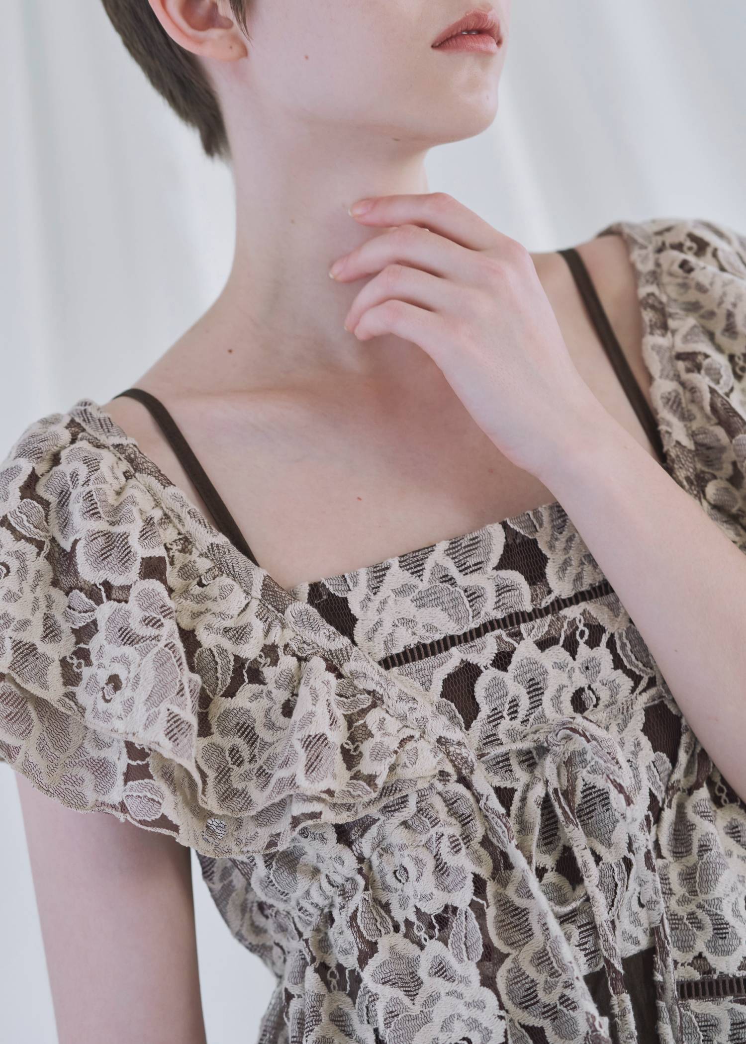 double collar lace bolero tops