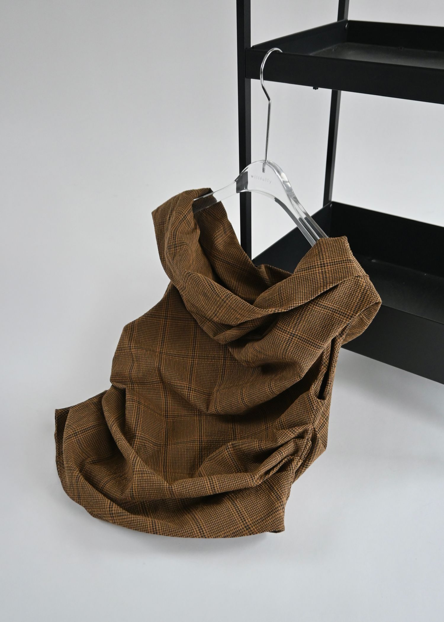 asymmetry tuck gather off shoulder check tops