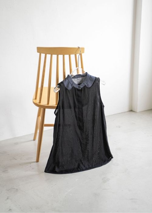 no sleeve color scheme collar shirt