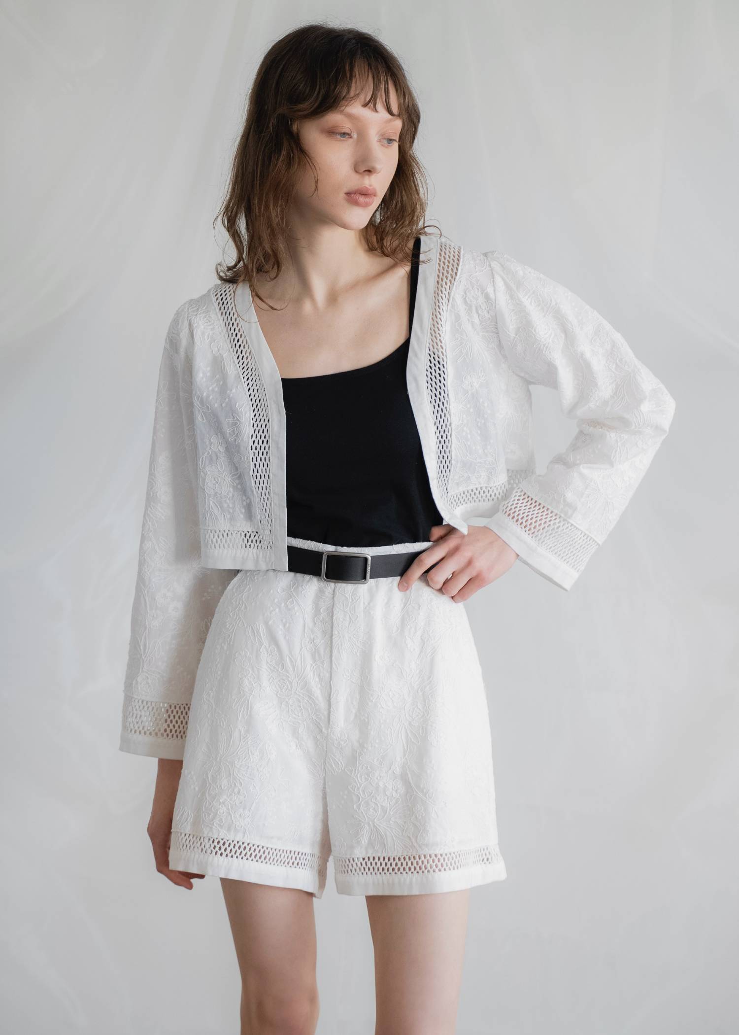 trimming lace cropped bolero BL