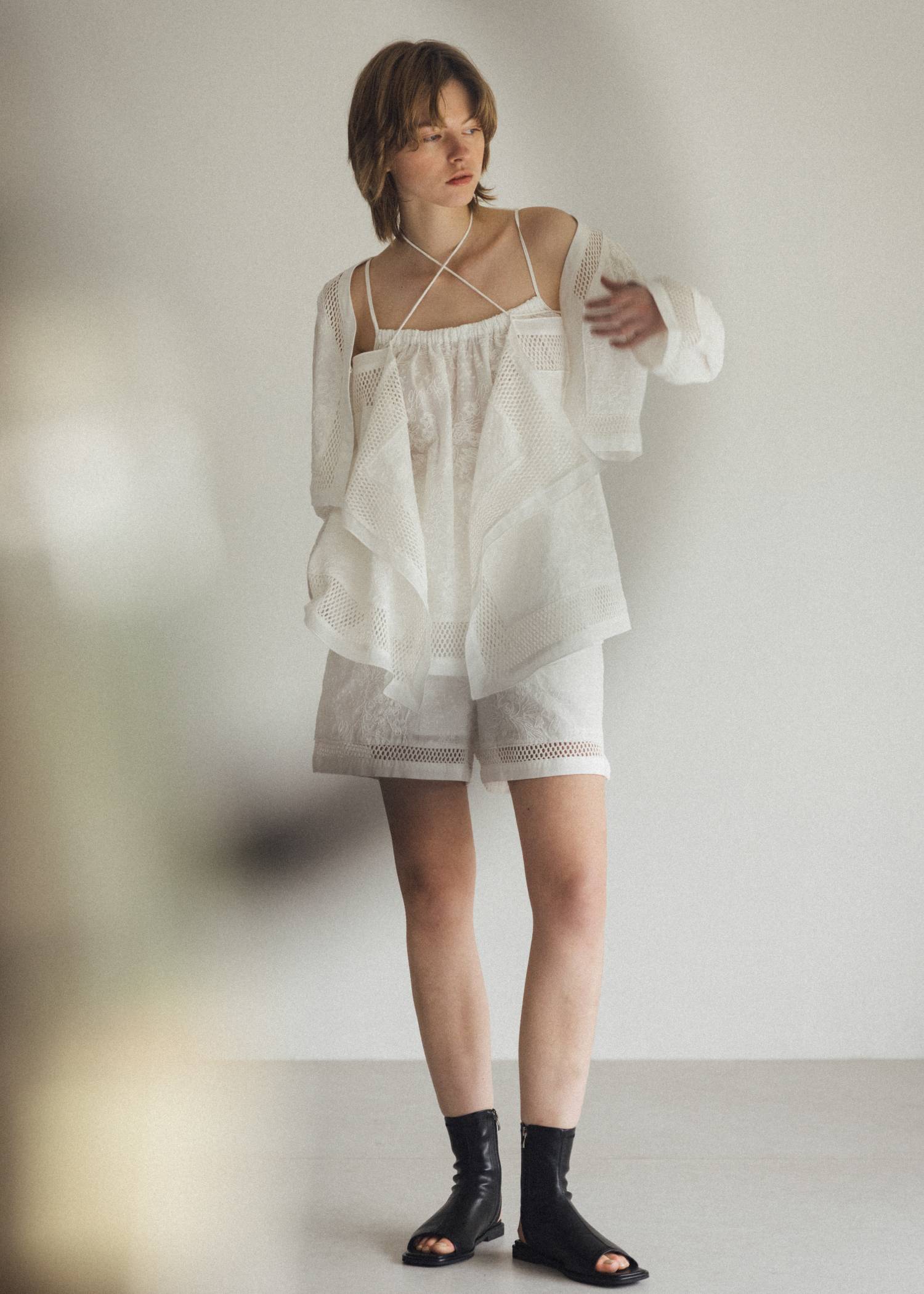 trimming lace cropped bolero BL