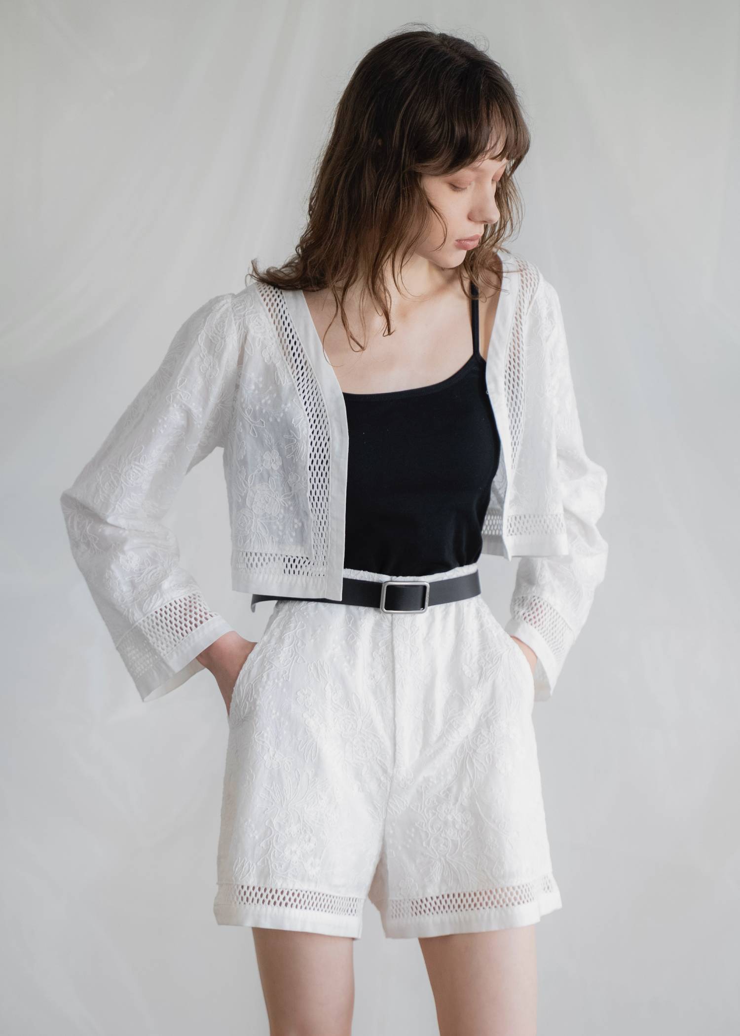 trimming lace cropped bolero BL