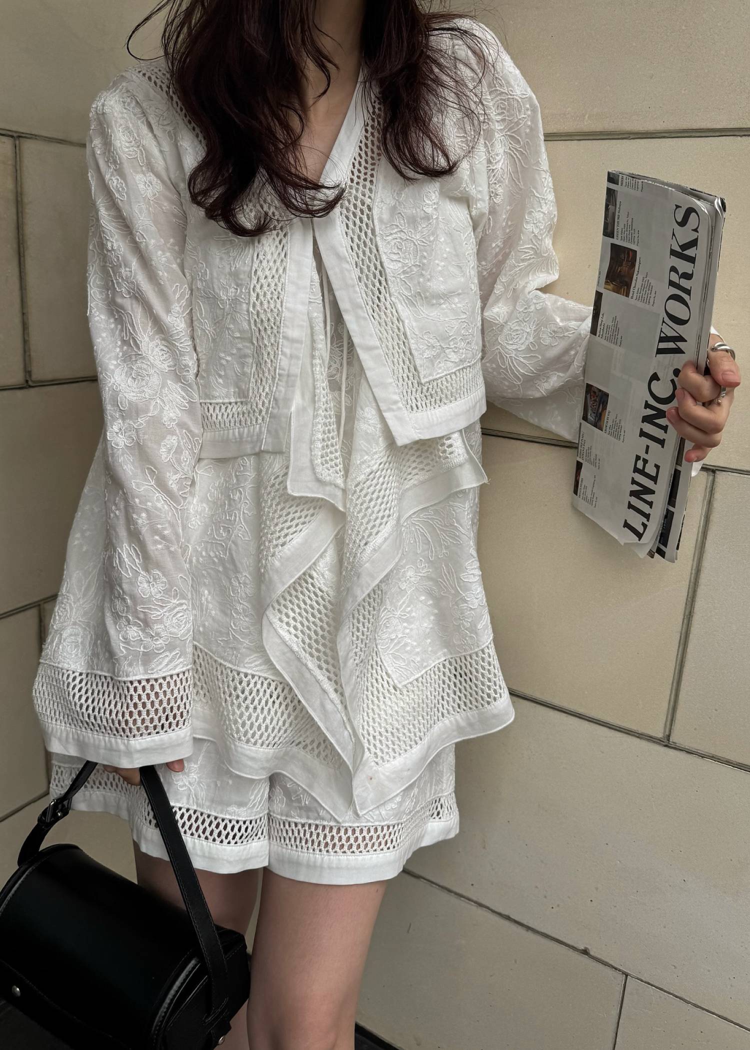 trimming lace cropped bolero BL