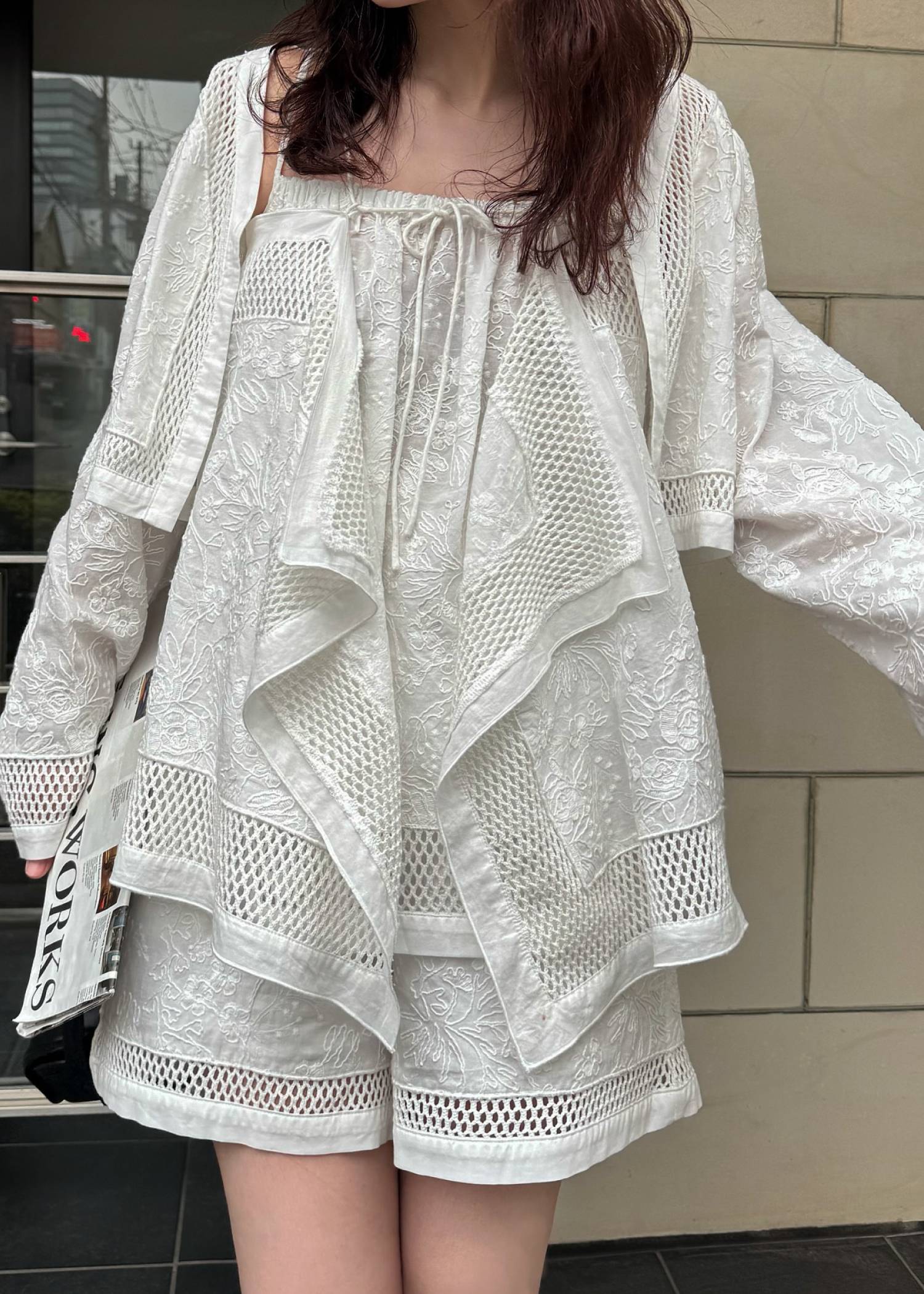 trimming lace cropped bolero BL