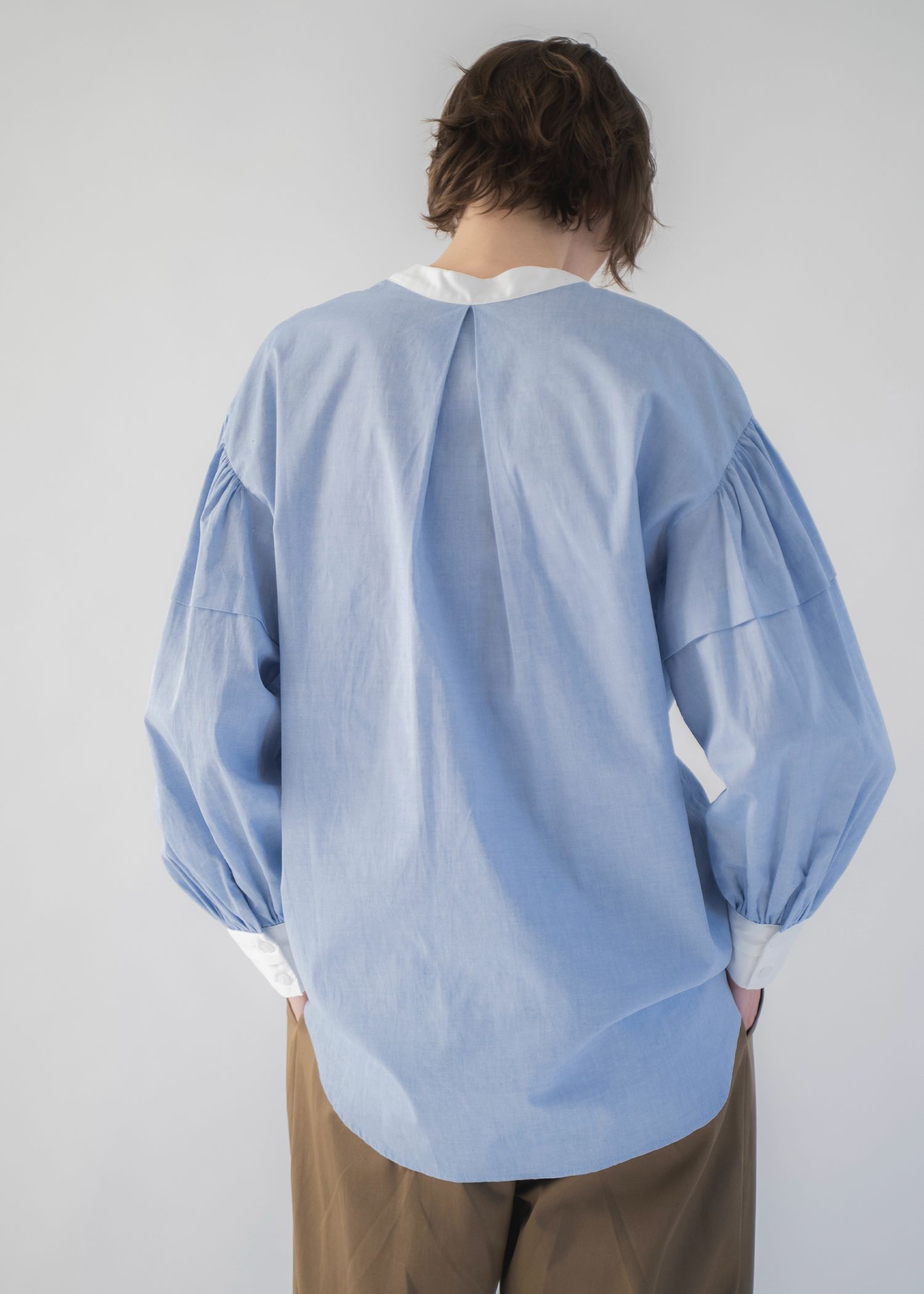 stripe balloon sleeve cleric BL