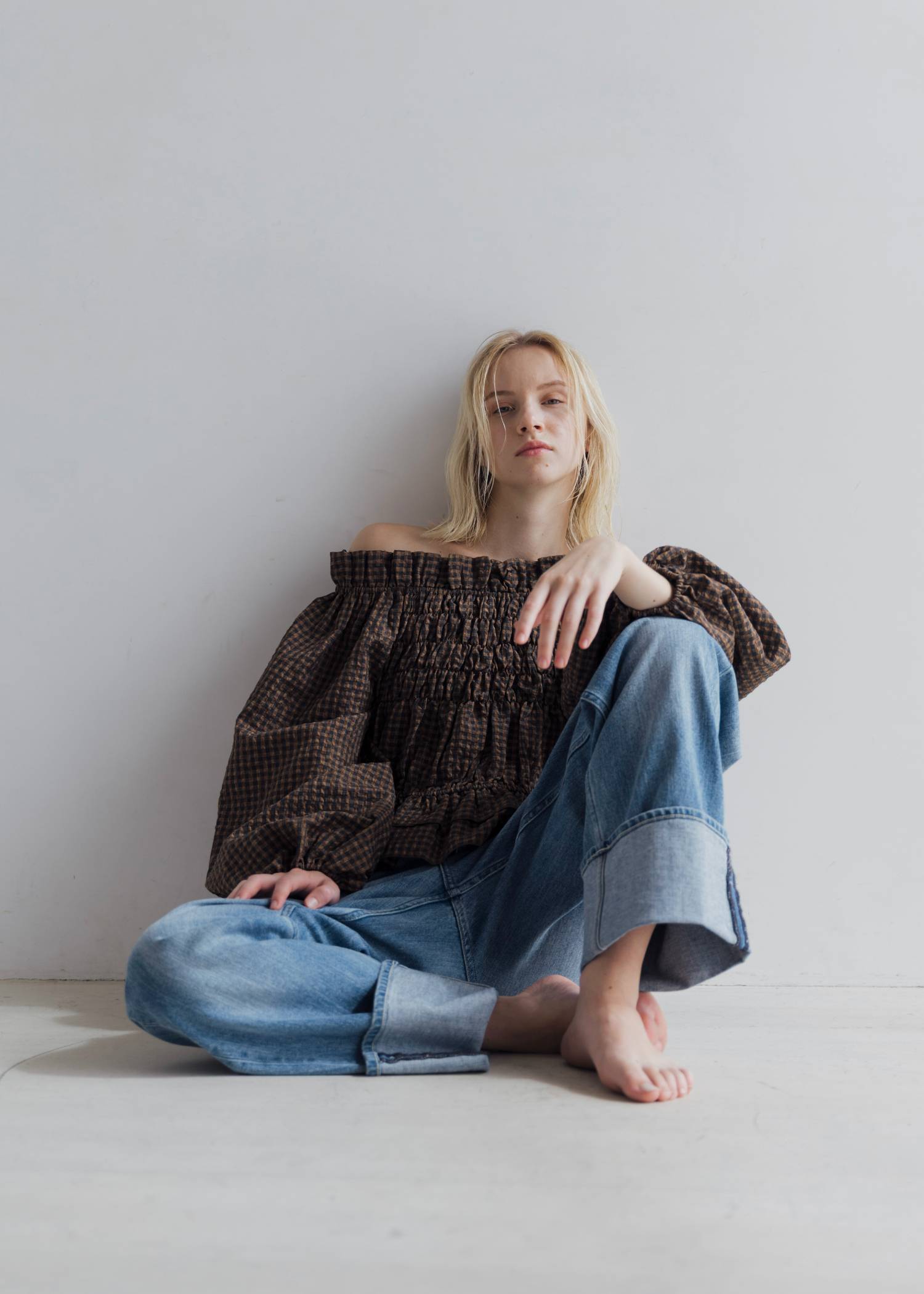 volume sleeve shirring hem tiered BL