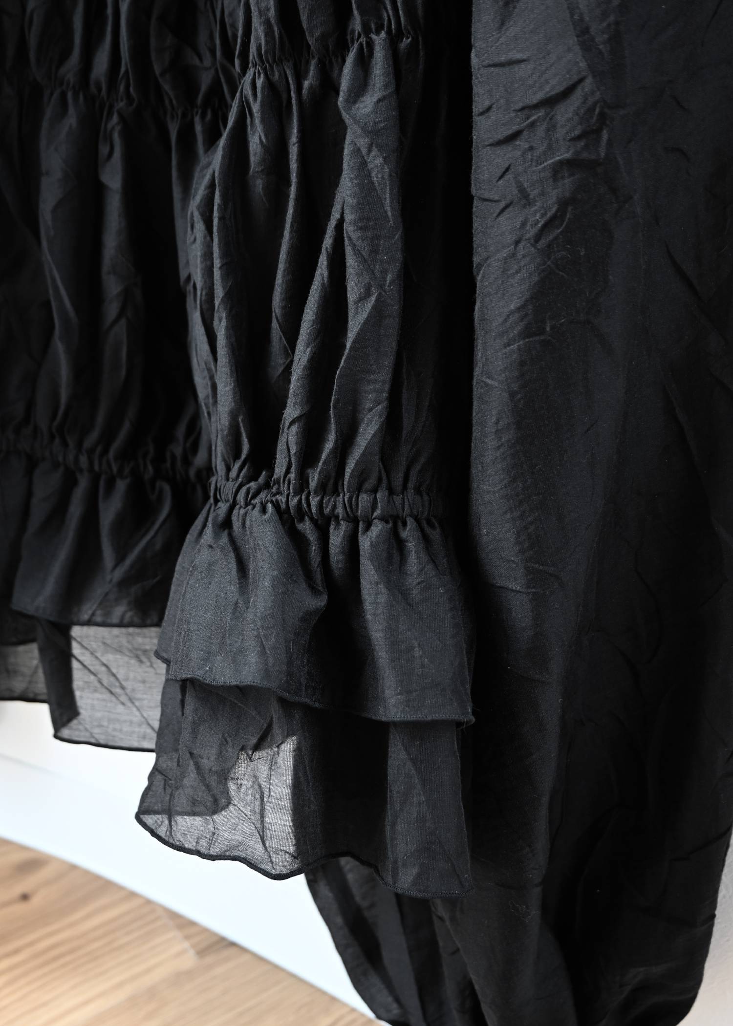 volume sleeve shirring hem tiered BL