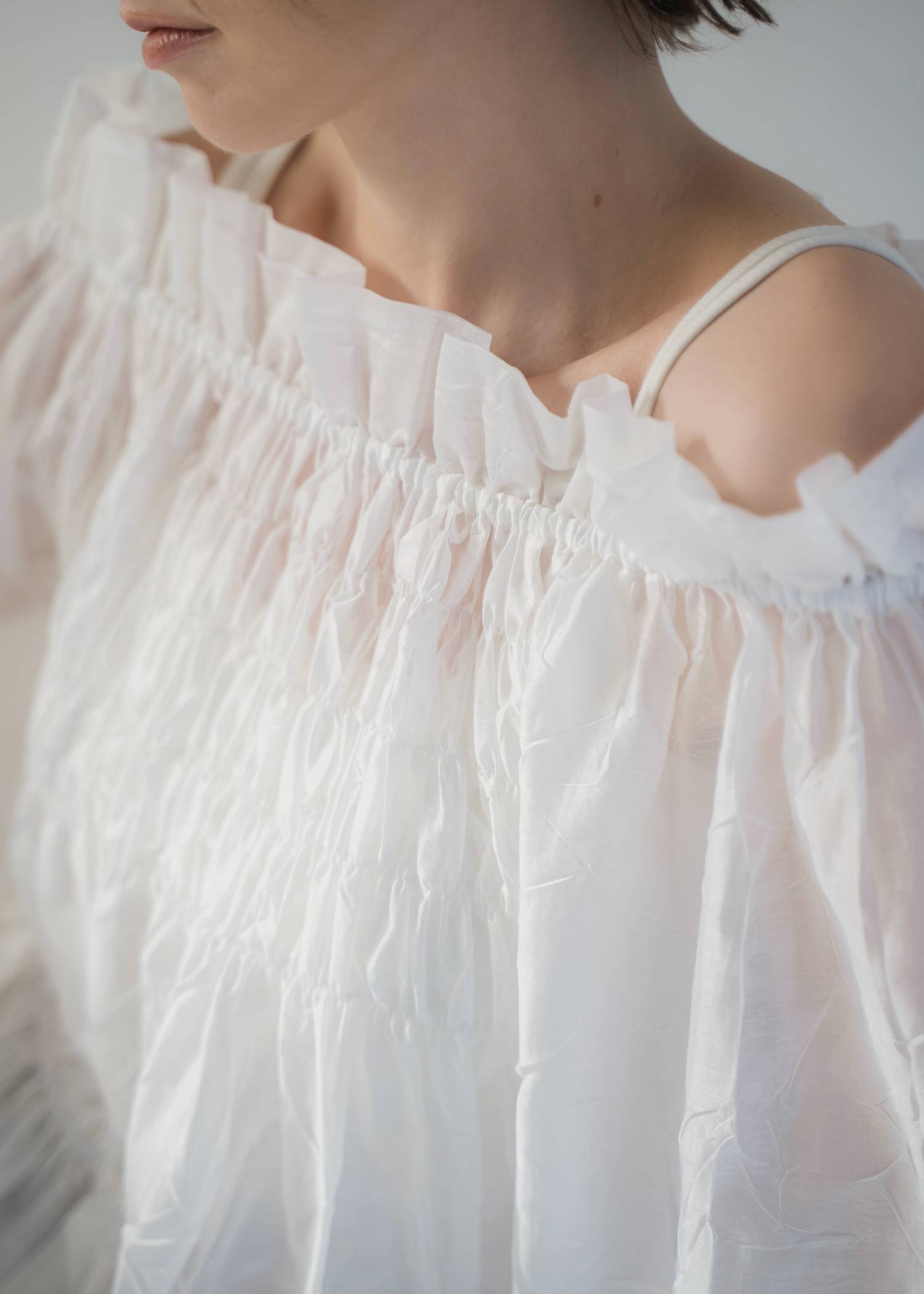 volume sleeve shirring hem tiered BL