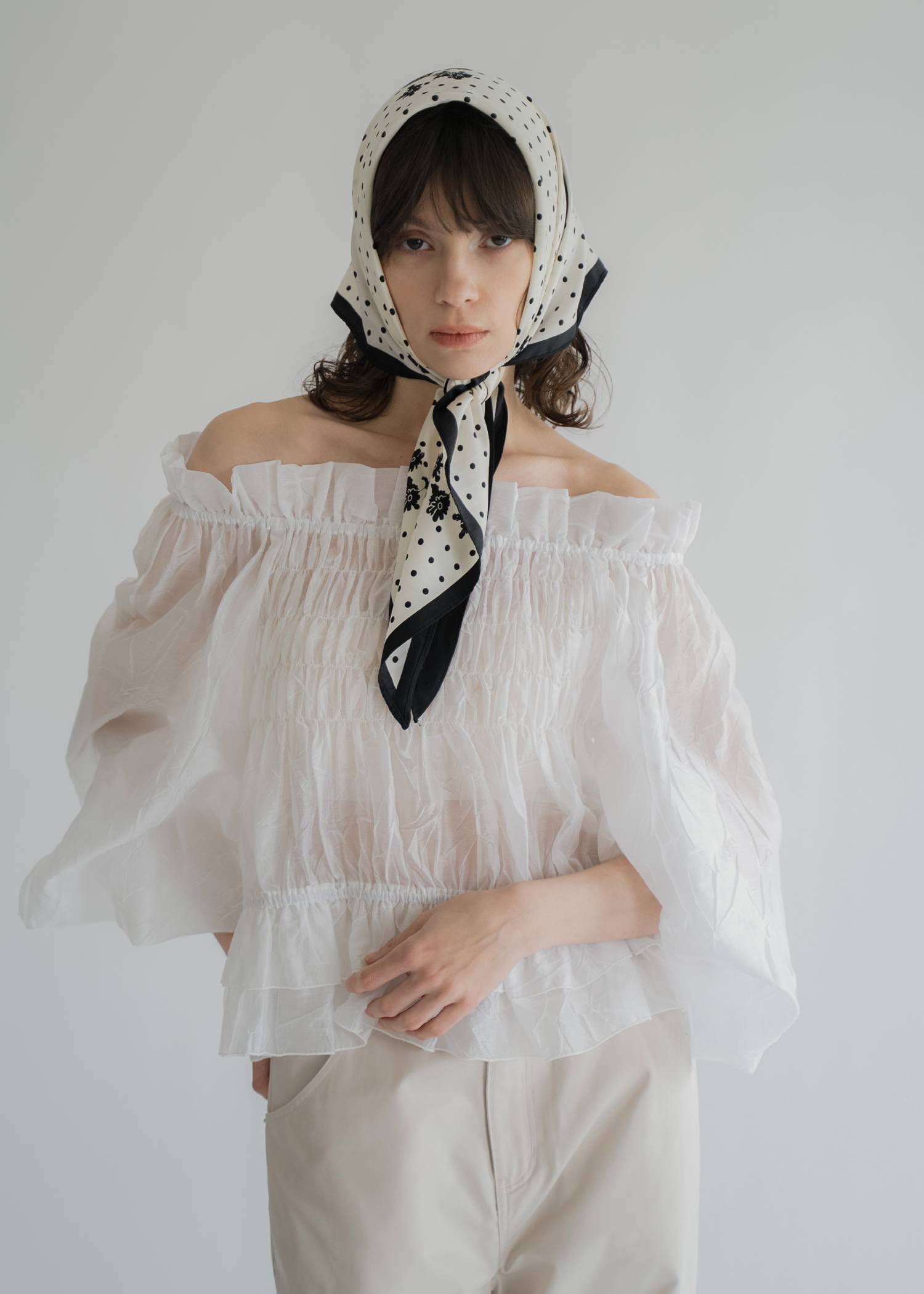 volume sleeve shirring hem tiered BL