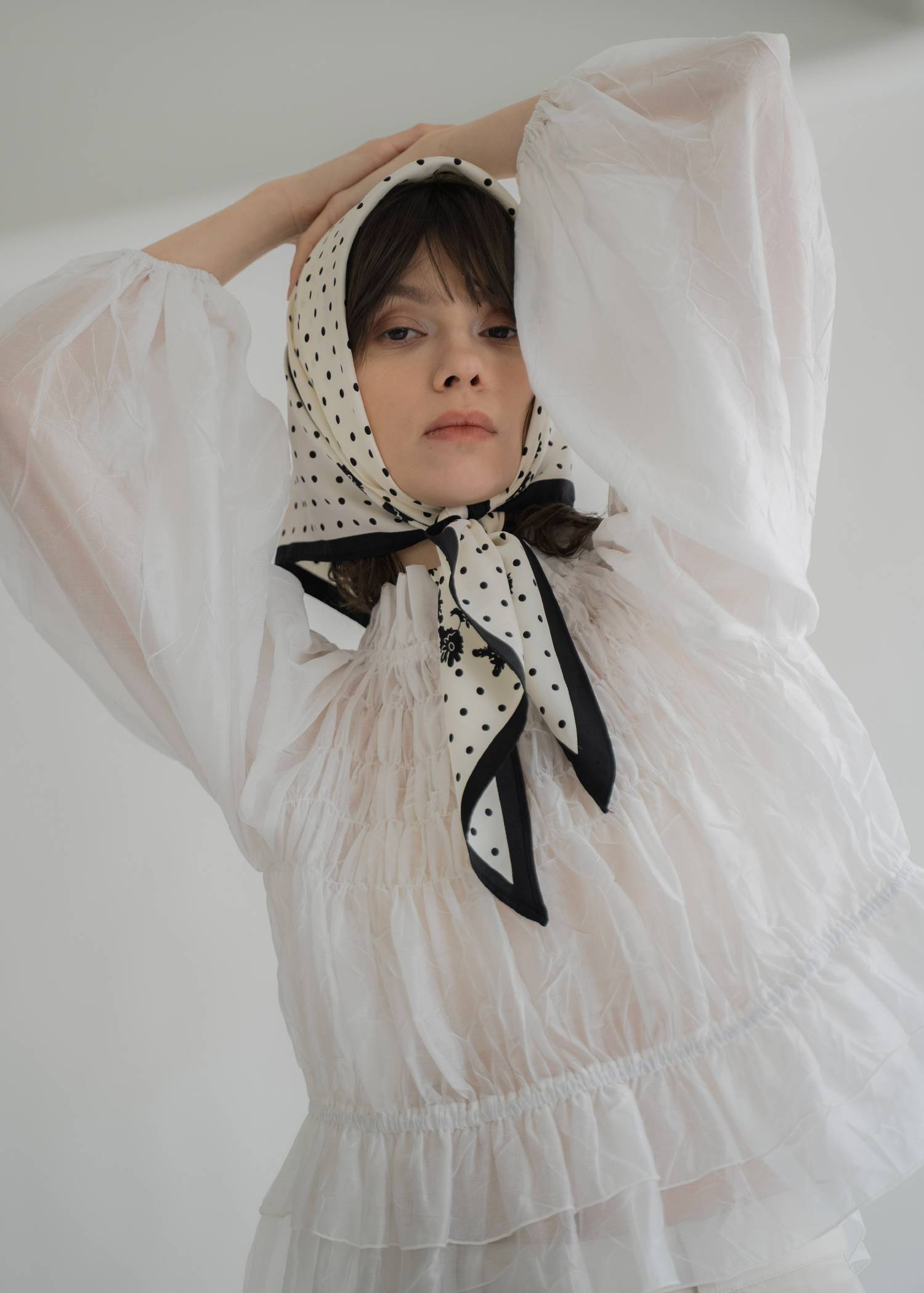 volume sleeve shirring hem tiered BL