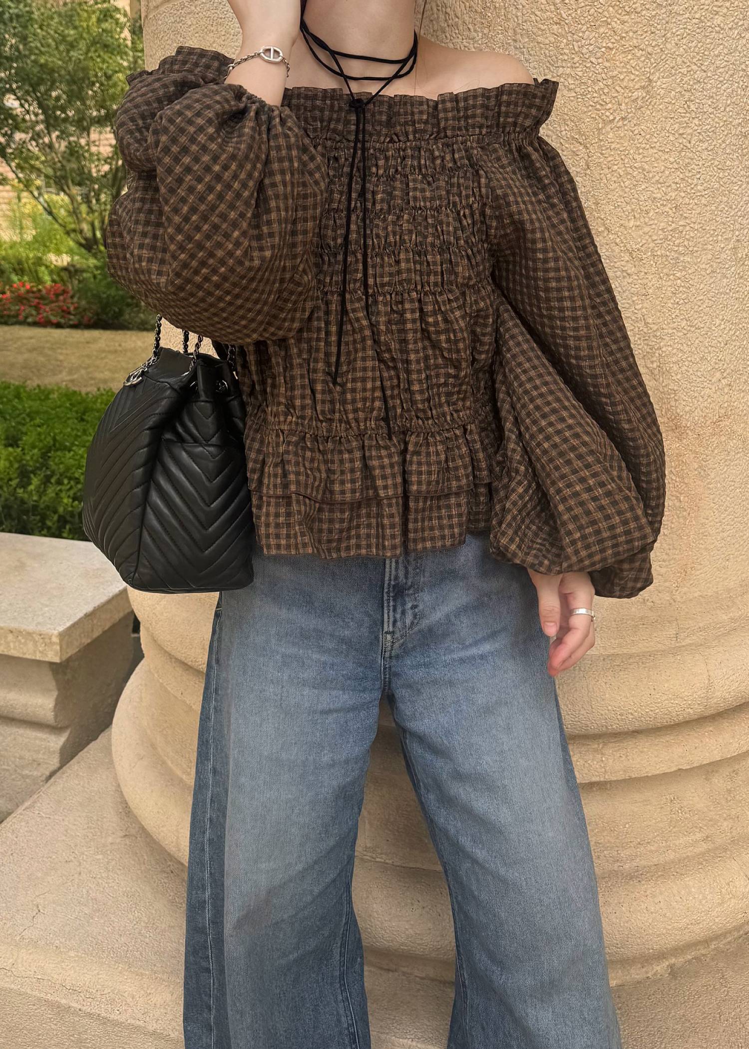 volume sleeve shirring hem tiered BL